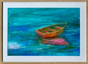 2025 Boot gerahmt 70x50cm