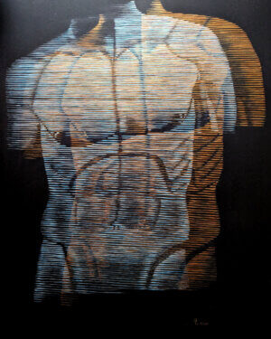Hologramm, Torso bau, gold