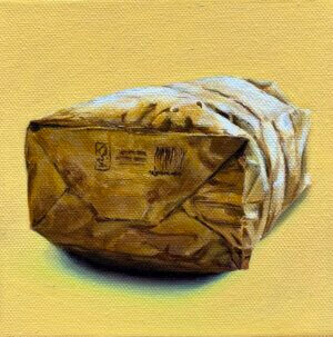 Tüte, Öl/Leinwand, 15 x 15 cm, 2025