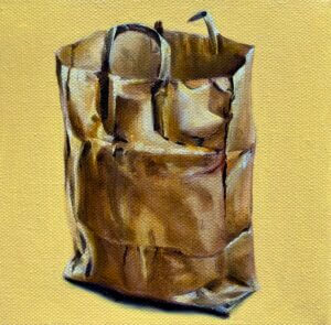 Tüte, Öl/Leinwand, 15 x 15 cm, 2025