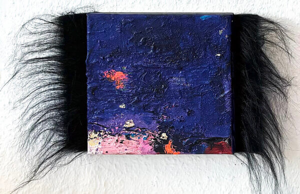 Plüschlila, Acryl/Leinwand, 20 x 20 cm, 2024