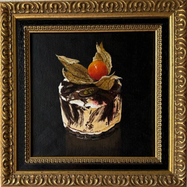 Physalistörtchen, Acryl/LW, 20 x 20 cm, 2022