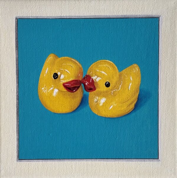 Entchen, Öl/Leinwand, 30 x 30 cm, 2025