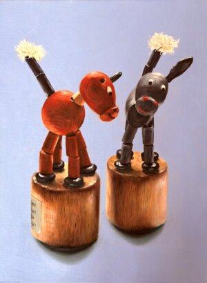 Holztierchen, Öl/Leinwand, 30x 40 cm, 2025