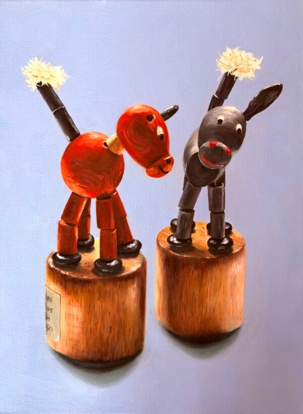 Holztierchen, Öl/Leinwand, 30x 40 cm, 2025