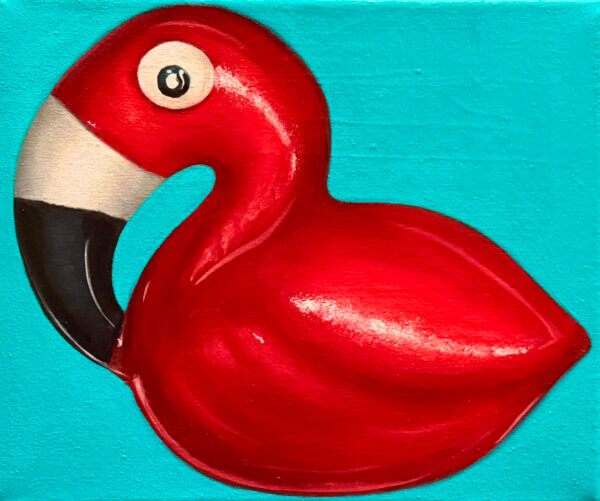 Flamingo, Öl/Leinwand, 24 x 20 cm, 2026