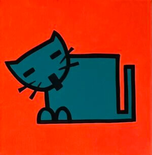 Katze, Acryl/Leinwand, 30 x 30 cm, 2026