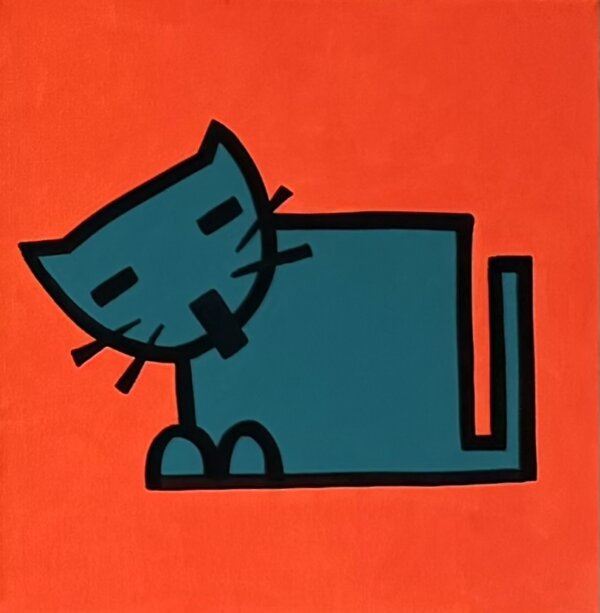 Katze, Acryl/Leinwand, 30 x 30 cm, 2026