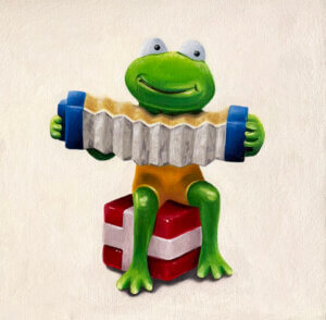 Frosch, Öl/Leinwand, 30 x 30 cm, 2026