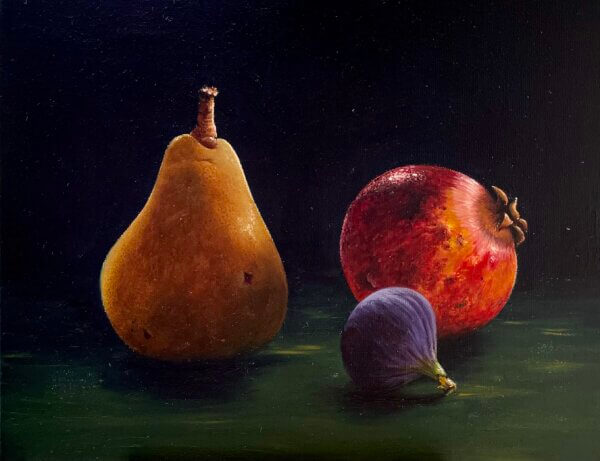 Stillleben, Öl/Leinwand, 30 x 24 cm, 2023