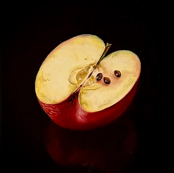 Apfel, Öl/Leinwand, 15 x 15 cm, 2026