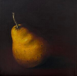 Birne, Öl/Leinwand, 20 x 20 cm, 2024