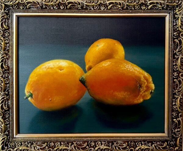 Zitronen, Öl/Leinwand, 30 x 24 cm, 2026